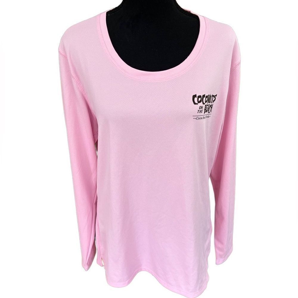 Pink Long Sleeve Women's Tee - Casual Scoop Neck